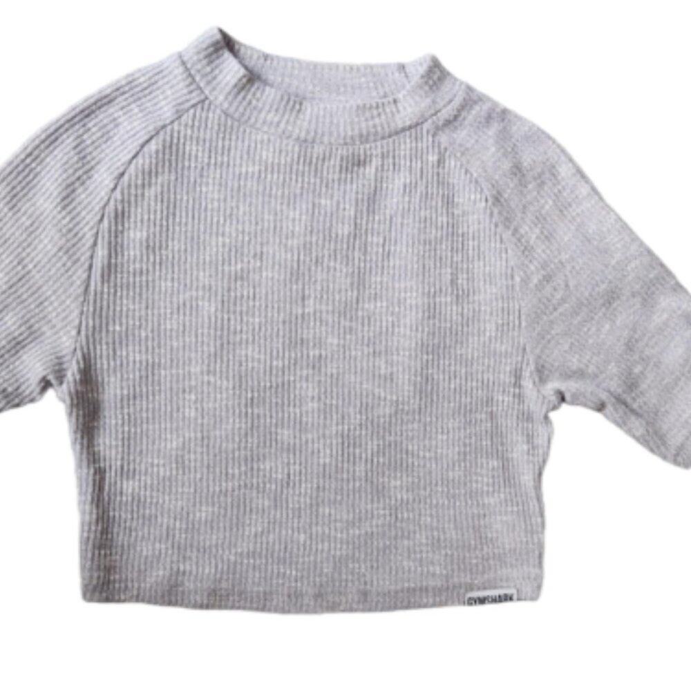 Gymshark Womens Grey Ribbed Lounge Top Medium EUC
